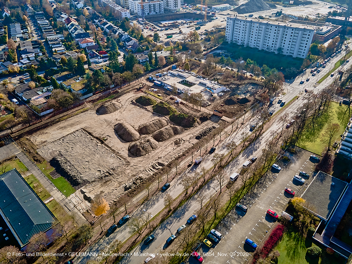09.11.2020 - Baustelle der neuen Grundschule am Karl-Marx-Ring in Neuperlach